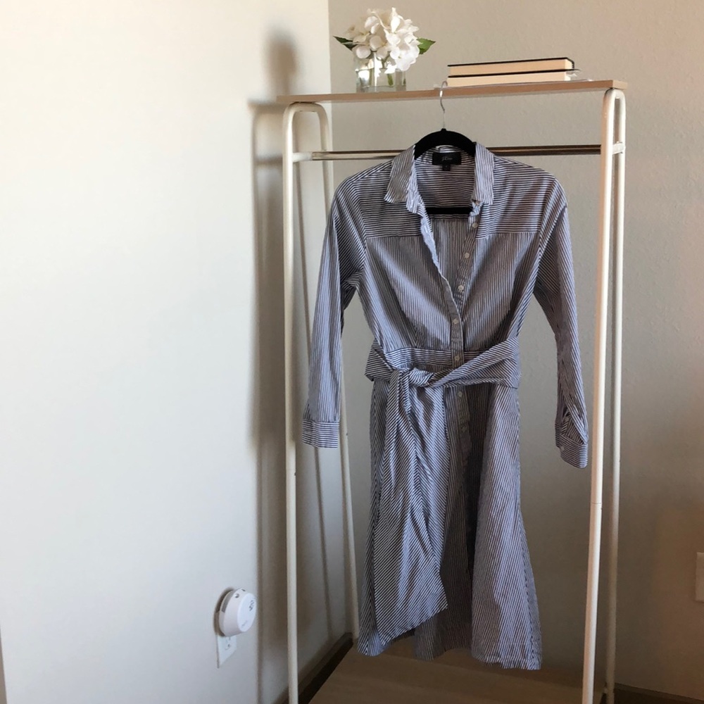 J. Crew cotton poplin tie waist dress